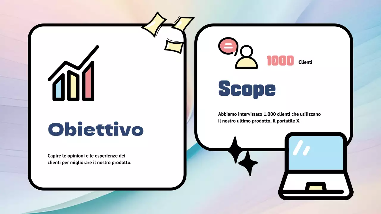 Sondaggio di feedback sui prodotti Rainbow Modern