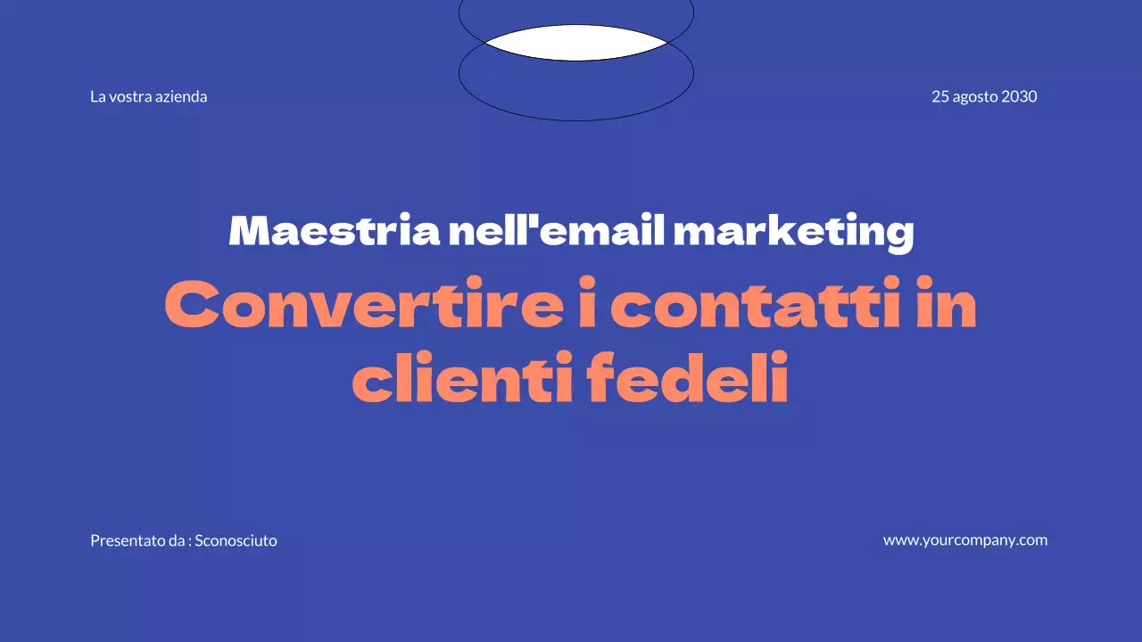Strategia aziendale di email marketing semplice blu e arancione