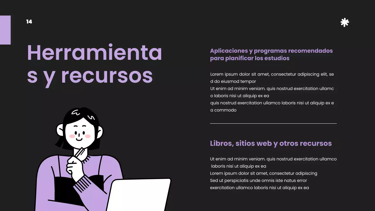 Púrpura Blanco Simple Estratégico Estudio Materiales de clase