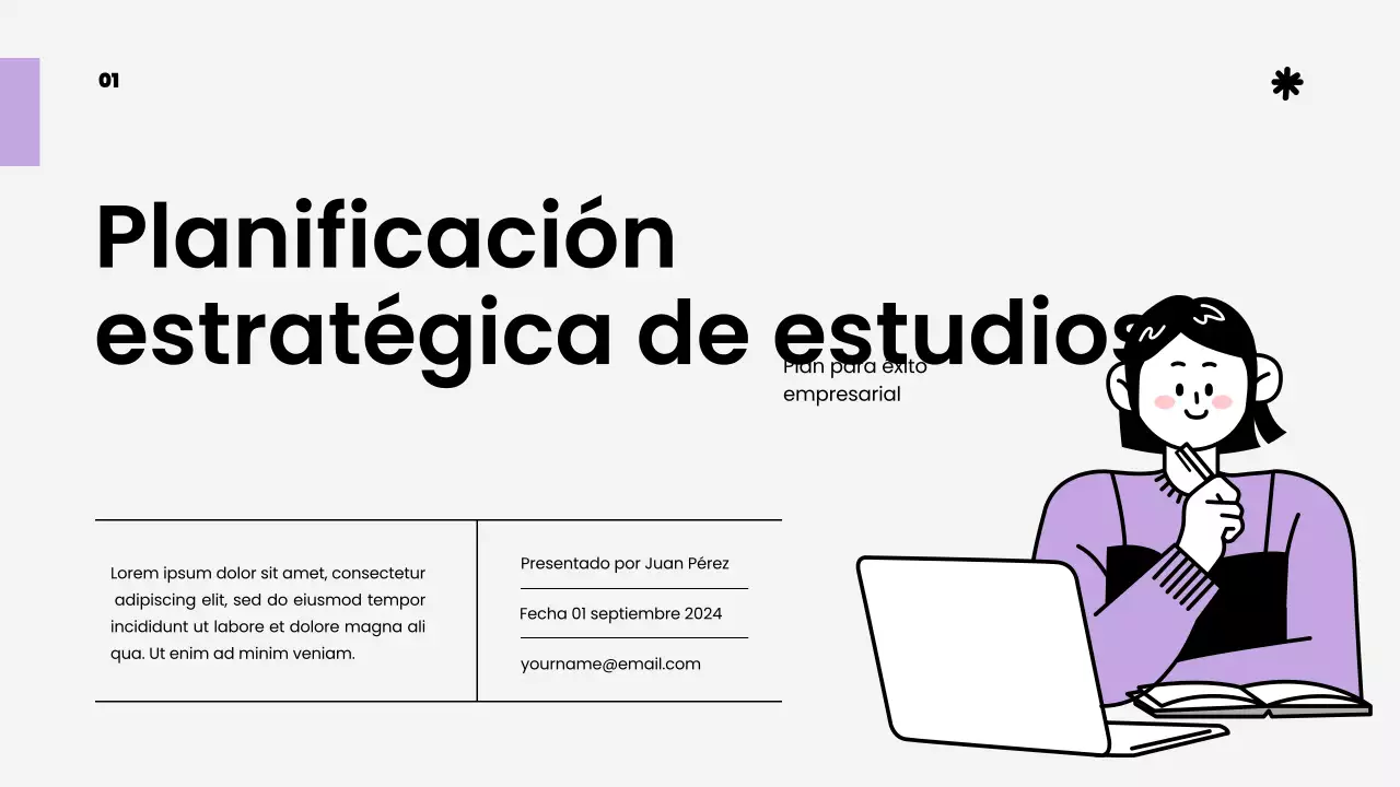 Púrpura Blanco Simple Estratégico Estudio Materiales de clase