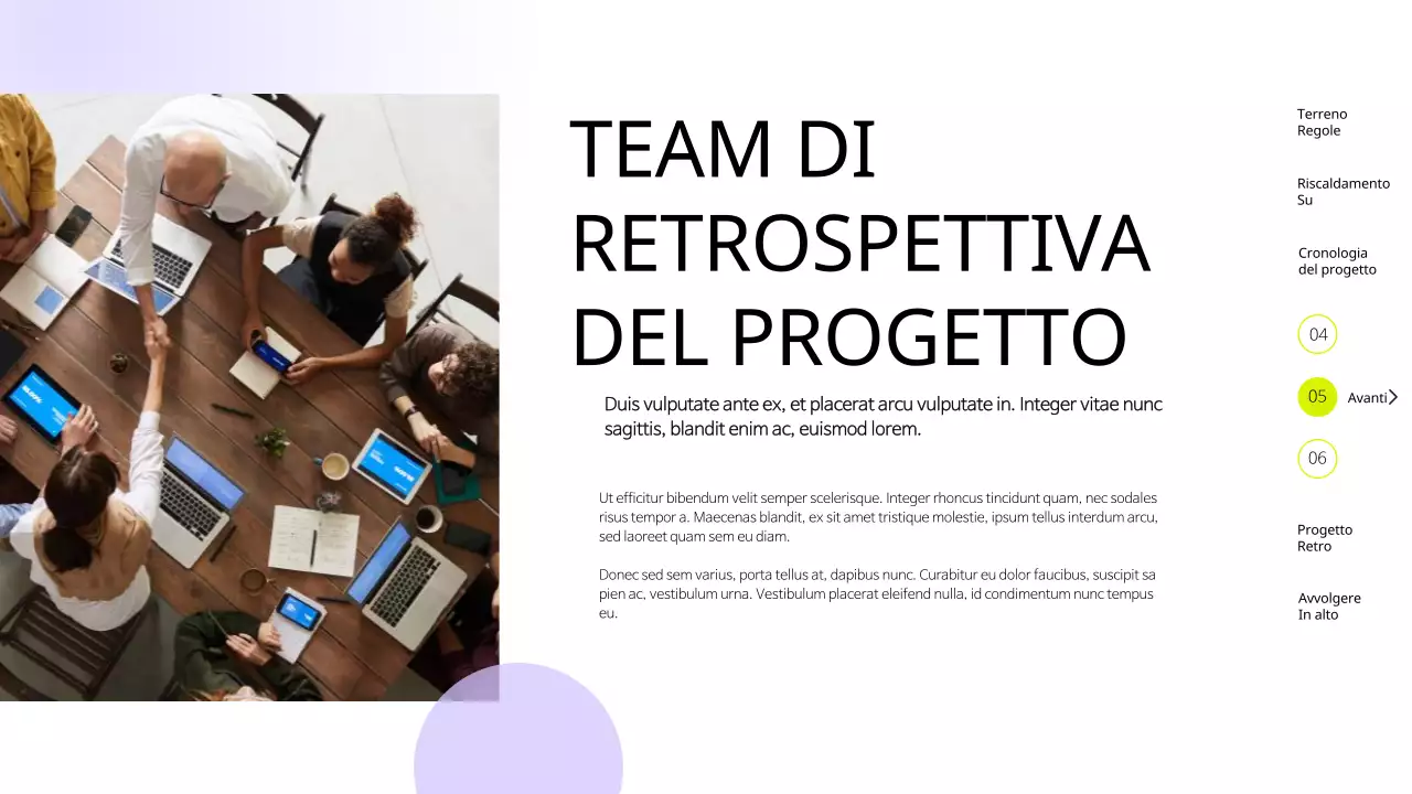 Viola Giallo Moderno Semplice Retrospettiva di squadra