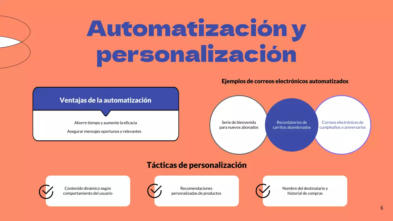 Azul y naranja Estrategia empresarial de email marketing simple