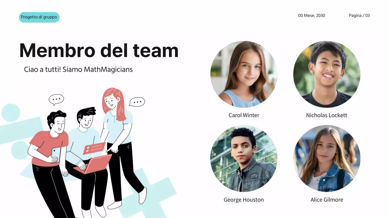 Blu Rosa Bianco Semplice Progetto di gruppo moderno Materiale di studio per la matematica