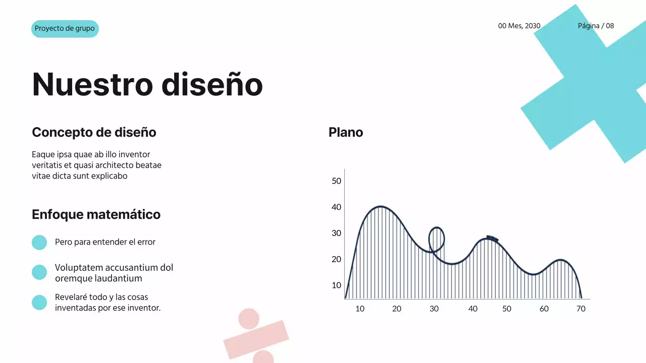 Azul Rosa Blanco Simple Moderno Proyecto de Grupo Matemáticas Materiales de Estudio