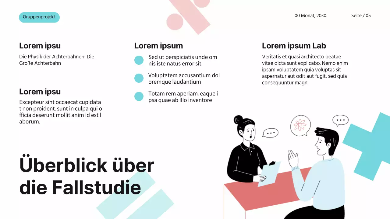 Blau Rosa Weiß Einfaches Modernes Gruppenprojekt Mathematik Studienmaterial