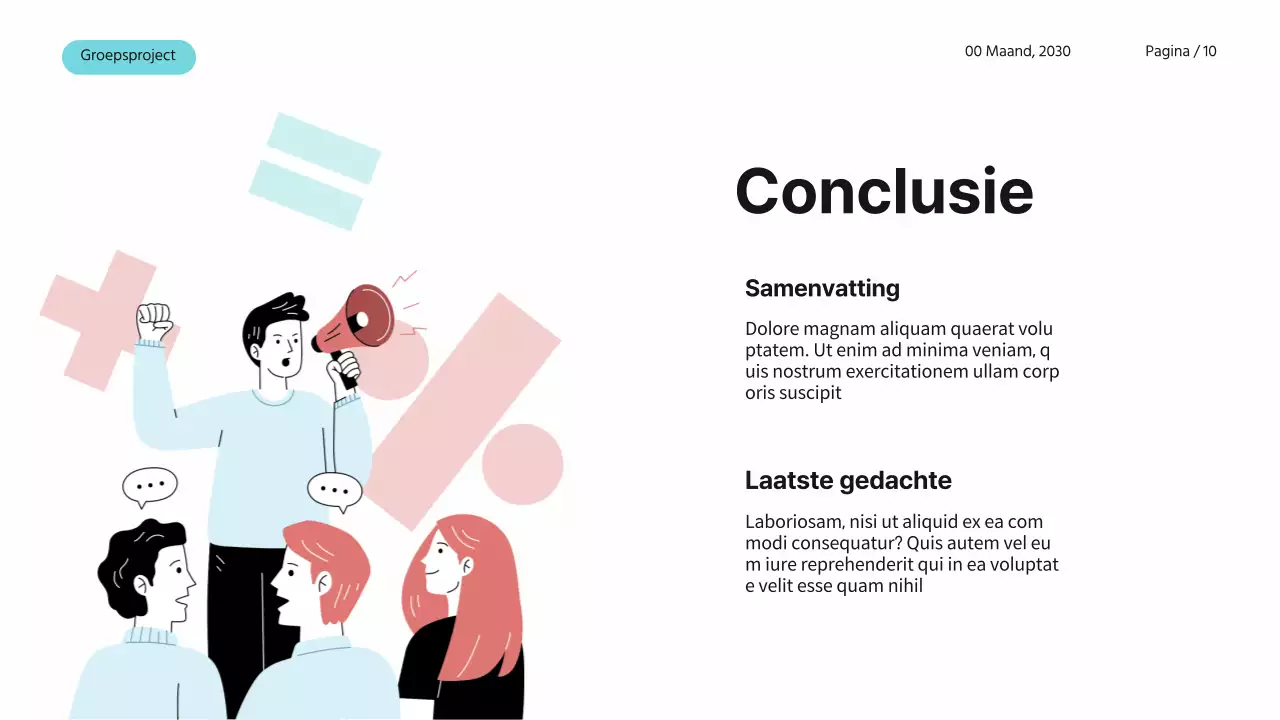 Blauw Roze Wit Eenvoudig Modern Groepsproject Wiskunde Studiemateriaal