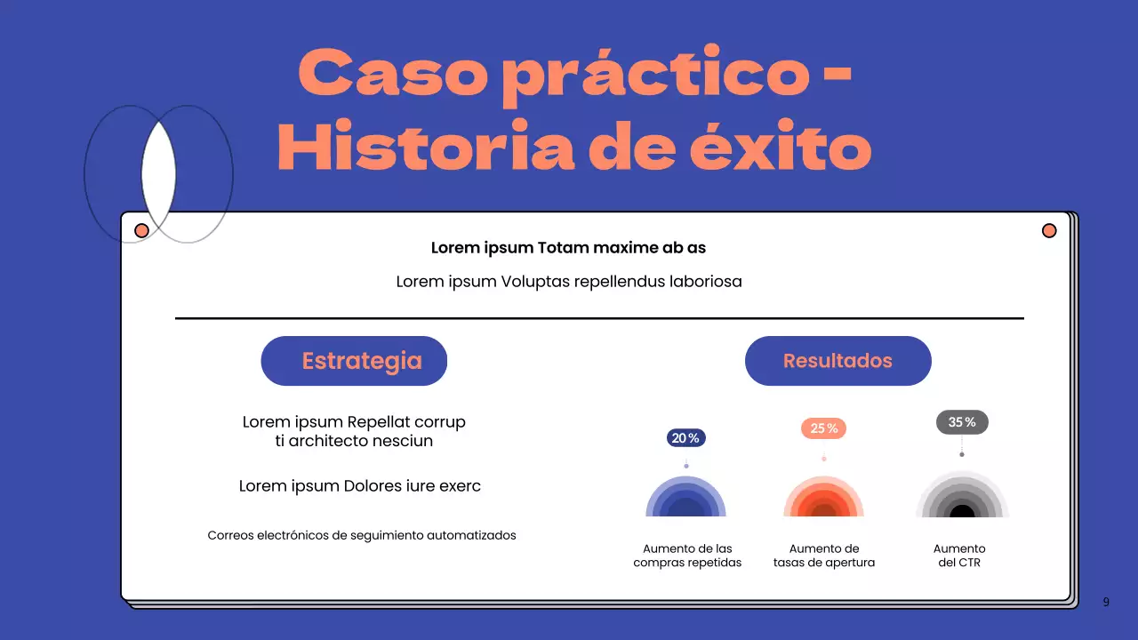 Azul y naranja Estrategia empresarial de email marketing simple