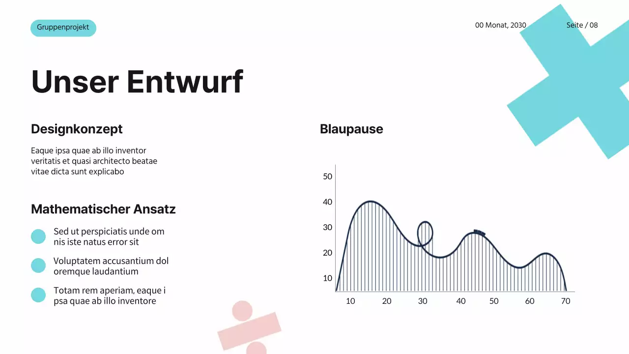 Blau Rosa Weiß Einfaches Modernes Gruppenprojekt Mathematik Studienmaterial