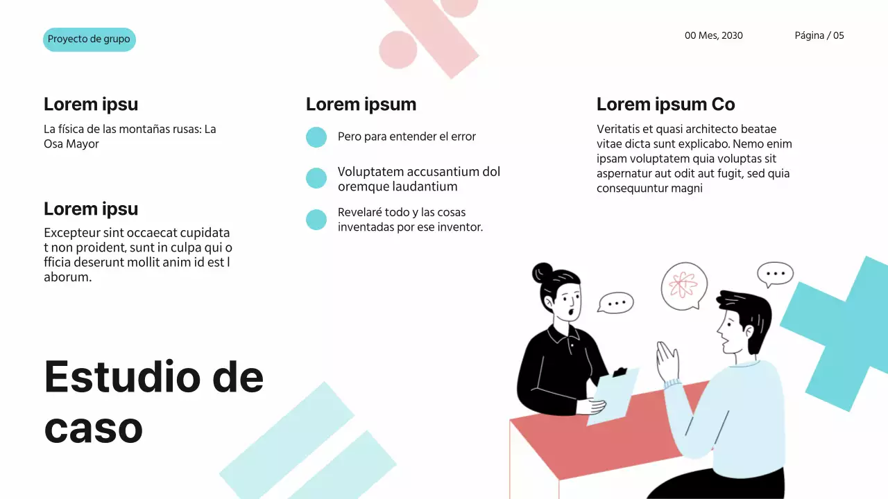 Azul Rosa Blanco Simple Moderno Proyecto de Grupo Matemáticas Materiales de Estudio