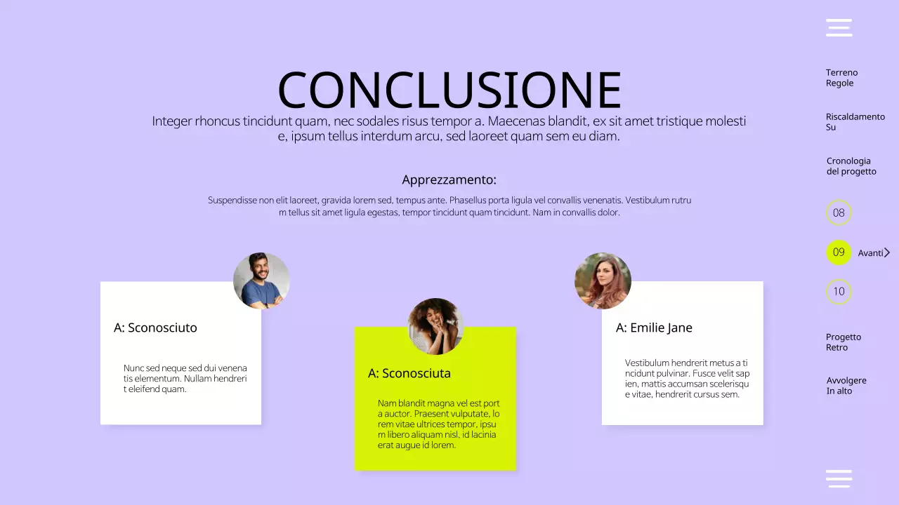 Viola Giallo Moderno Semplice Retrospettiva di squadra