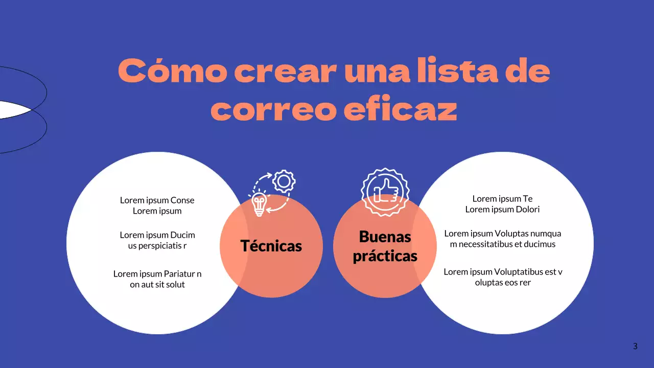 Azul y naranja Estrategia empresarial de email marketing simple