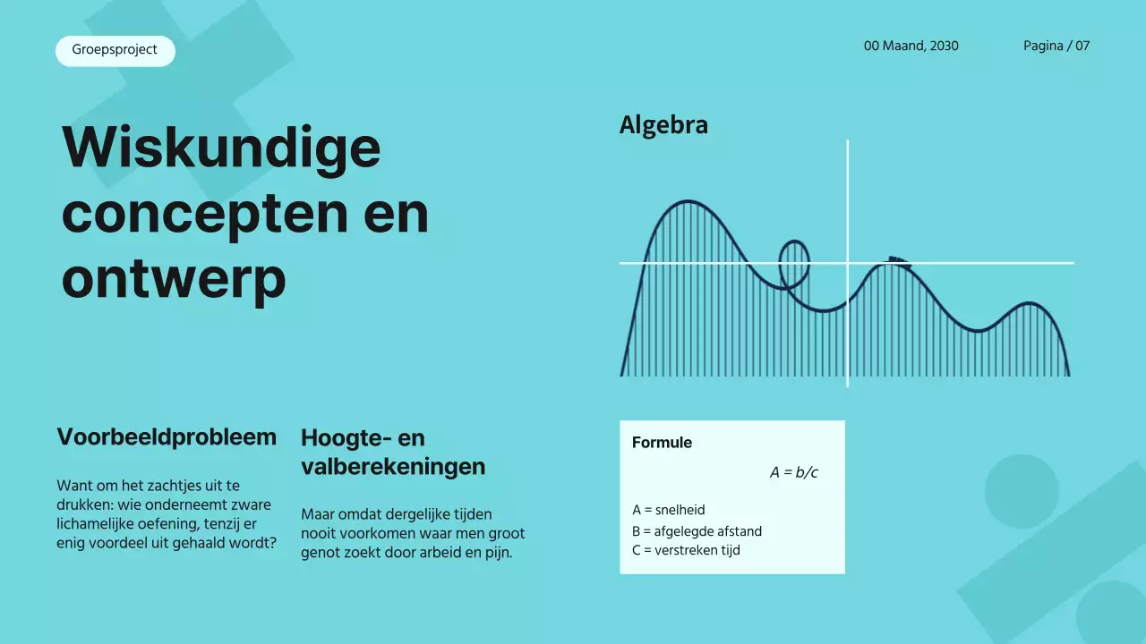 Blauw Roze Wit Eenvoudig Modern Groepsproject Wiskunde Studiemateriaal