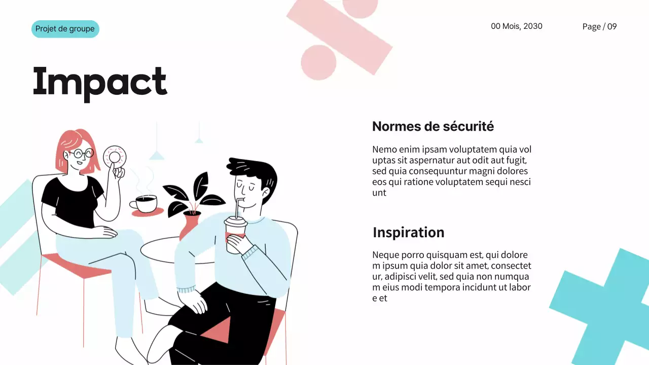 Bleu Rose Blanc Simple Moderne Projet de Groupe Mathématiques Matériel d'étude