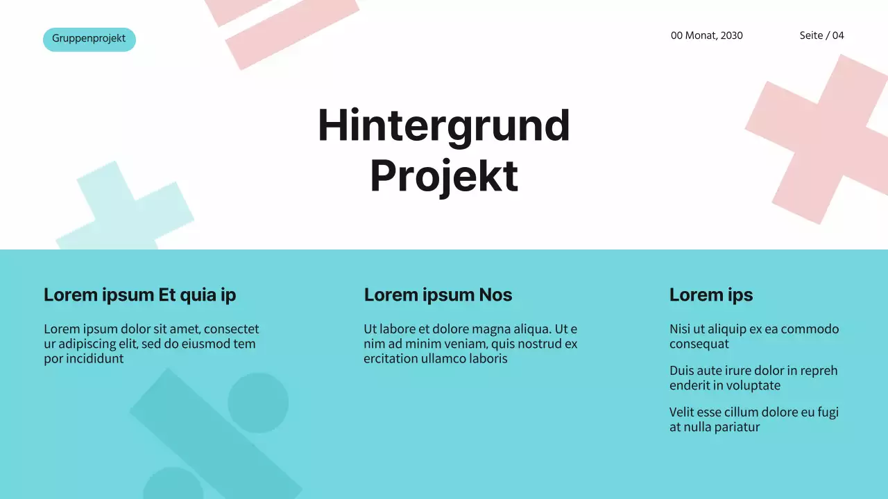 Blau Rosa Weiß Einfaches Modernes Gruppenprojekt Mathematik Studienmaterial