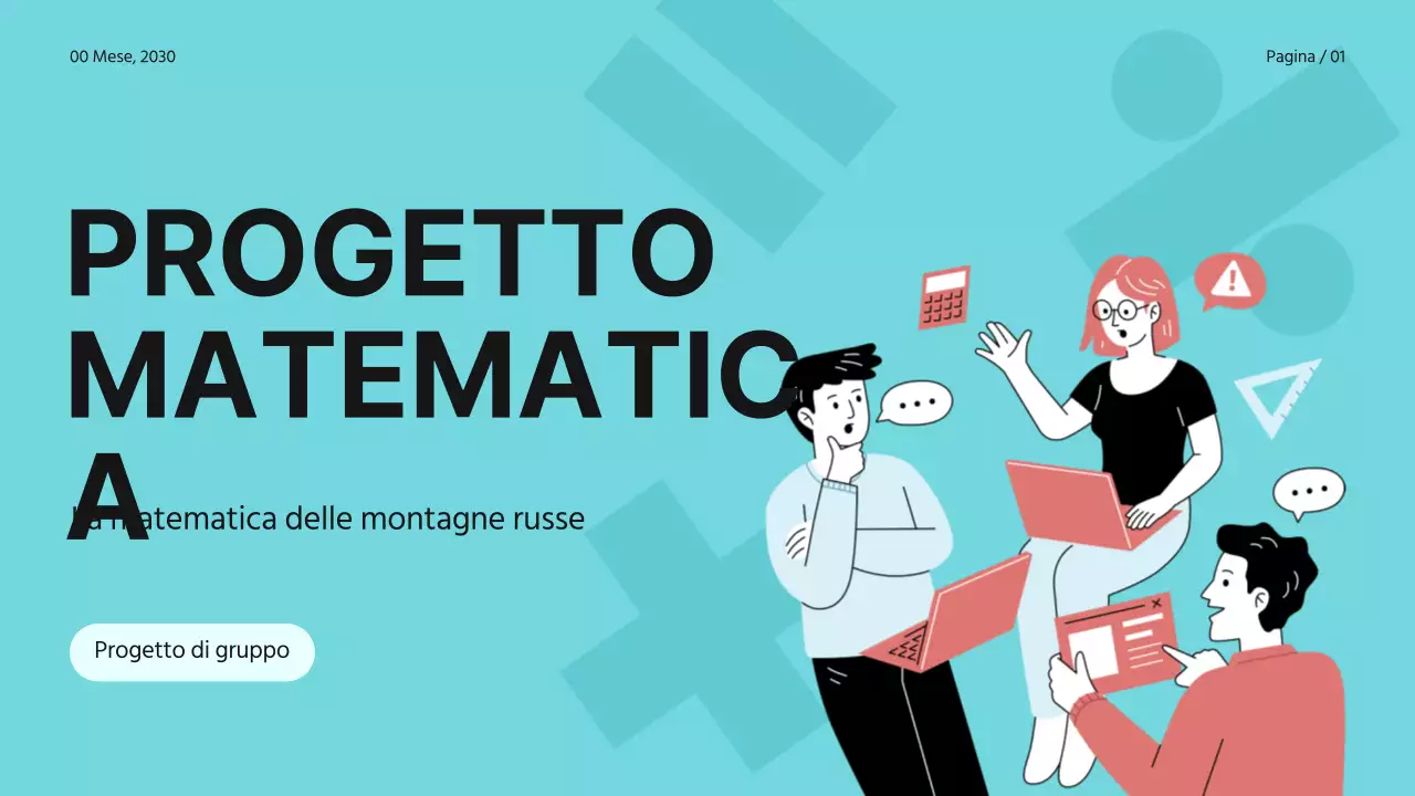 Blu Rosa Bianco Semplice Progetto di gruppo moderno Materiale di studio per la matematica