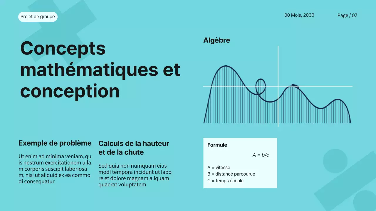 Bleu Rose Blanc Simple Moderne Projet de Groupe Mathématiques Matériel d'étude