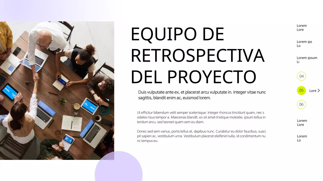 Púrpura Amarillo Moderno Simple Equipo Retrospectiva