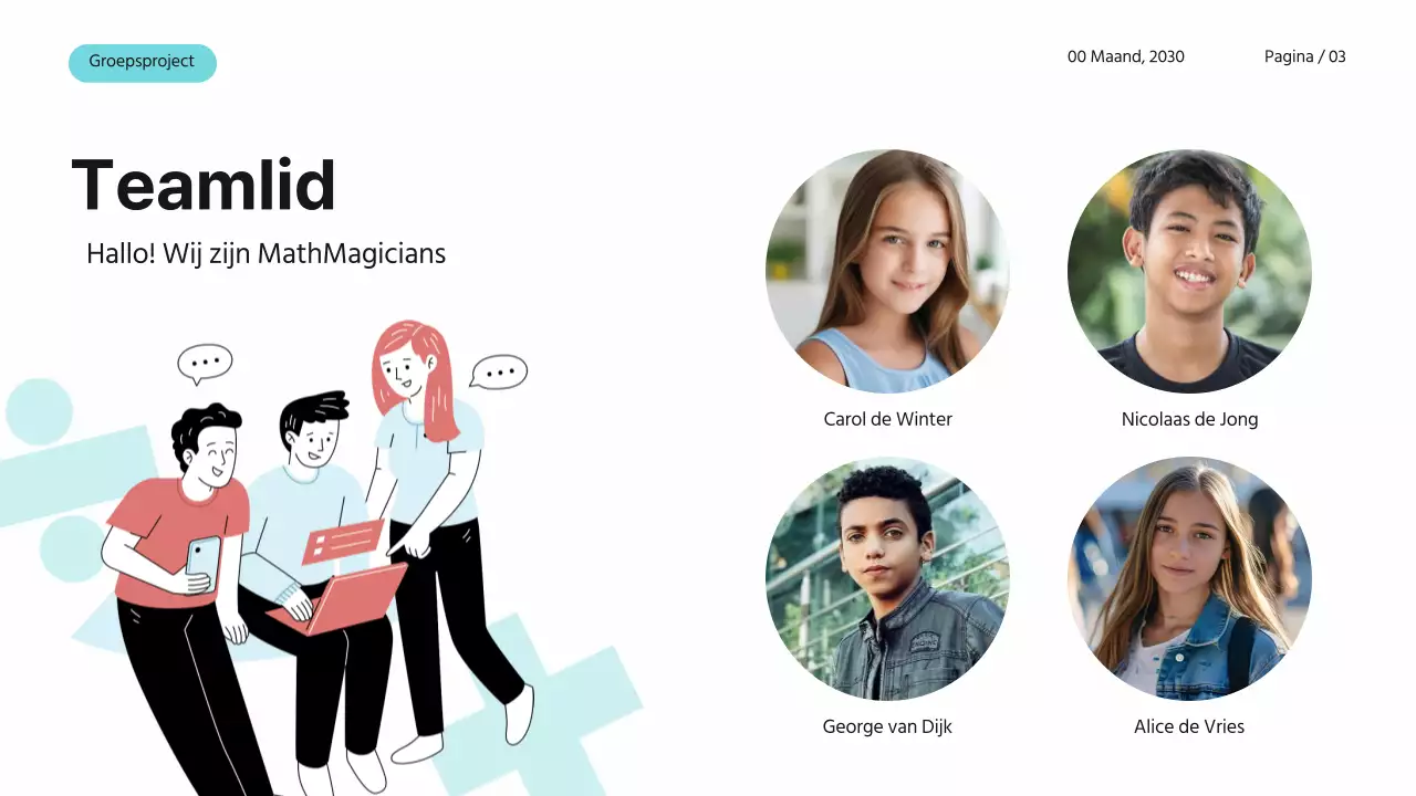 Blauw Roze Wit Eenvoudig Modern Groepsproject Wiskunde Studiemateriaal