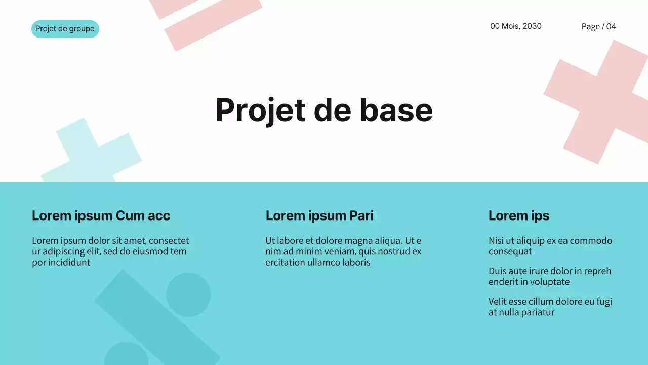 Bleu Rose Blanc Simple Moderne Projet de Groupe Mathématiques Matériel d'étude