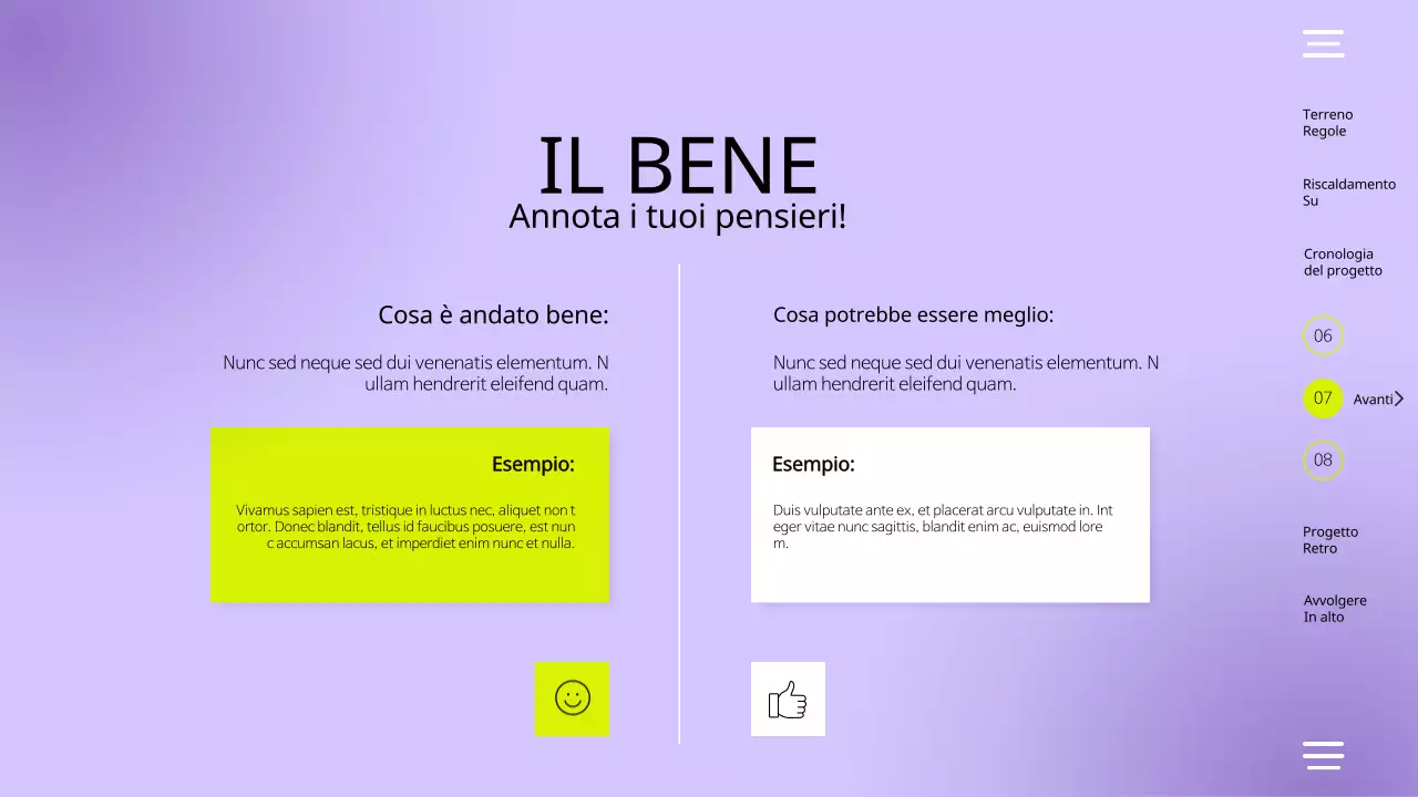 Viola Giallo Moderno Semplice Retrospettiva di squadra