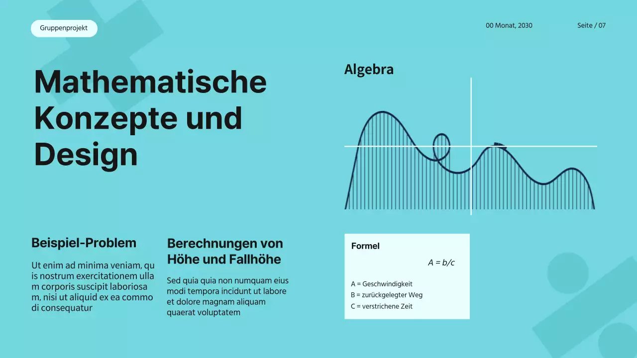 Blau Rosa Weiß Einfaches Modernes Gruppenprojekt Mathematik Studienmaterial
