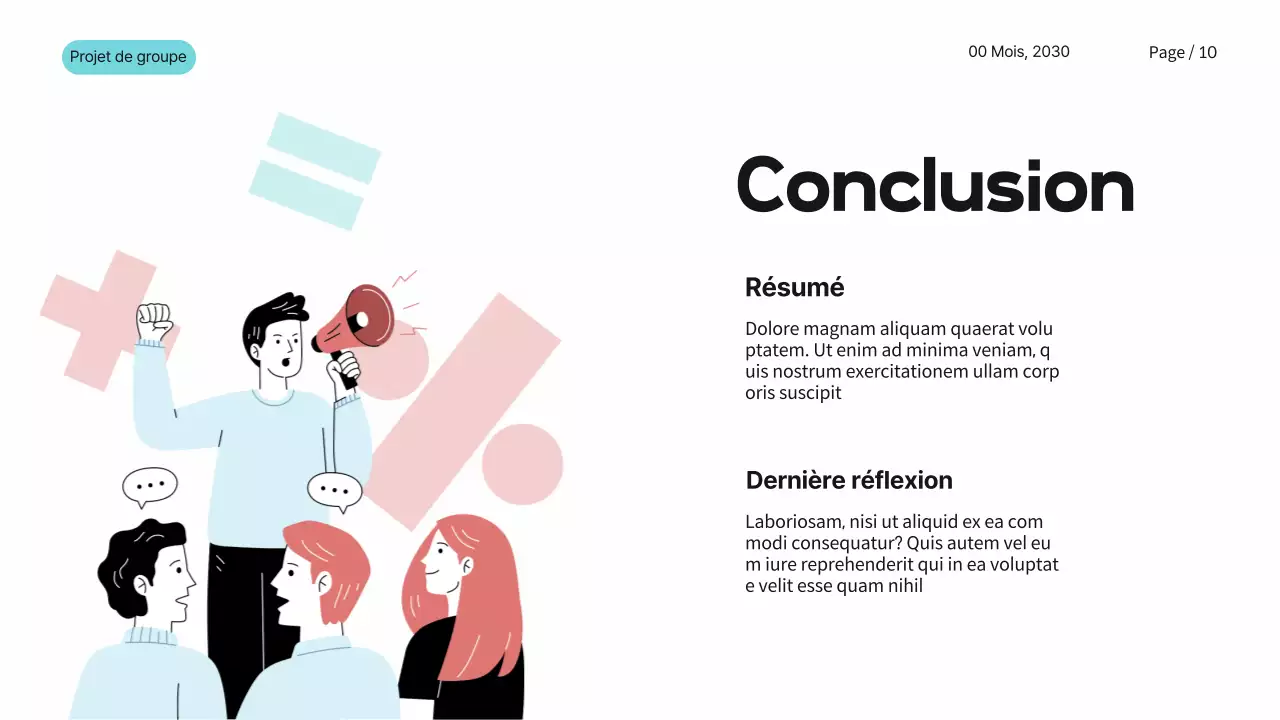 Bleu Rose Blanc Simple Moderne Projet de Groupe Mathématiques Matériel d'étude