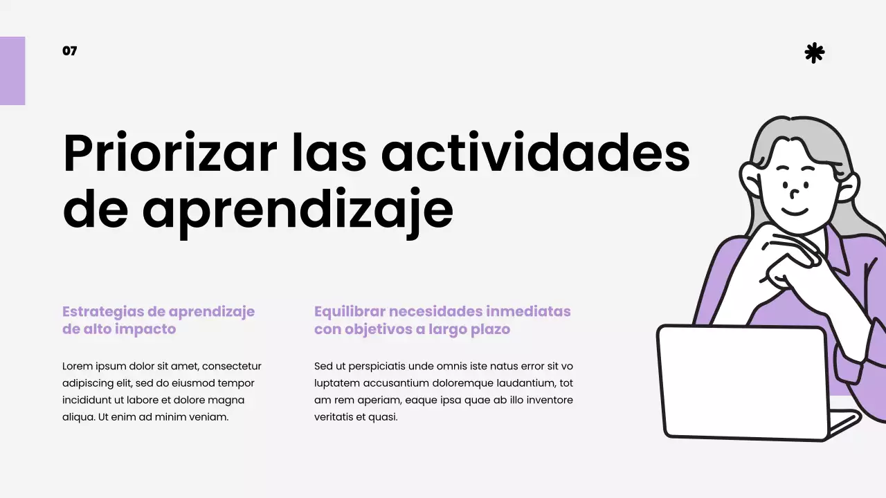 Púrpura Blanco Simple Estratégico Estudio Materiales de clase