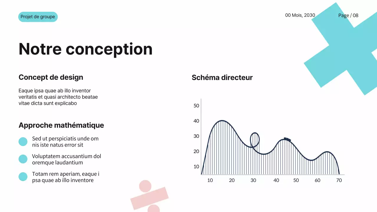 Bleu Rose Blanc Simple Moderne Projet de Groupe Mathématiques Matériel d'étude