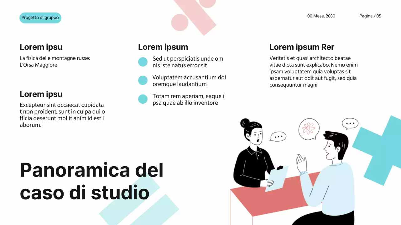 Blu Rosa Bianco Semplice Progetto di gruppo moderno Materiale di studio per la matematica