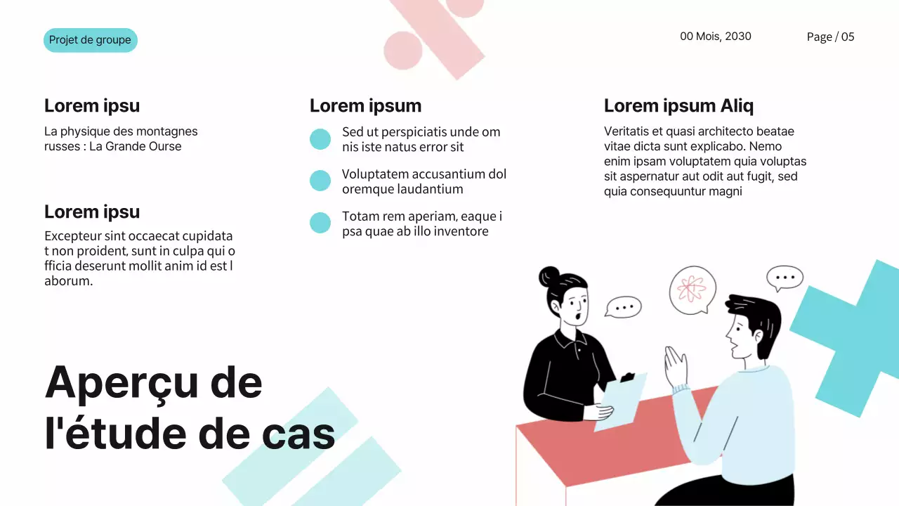 Bleu Rose Blanc Simple Moderne Projet de Groupe Mathématiques Matériel d'étude