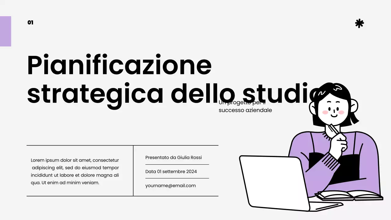 Viola Bianco Semplice Materiale di studio strategico di classe