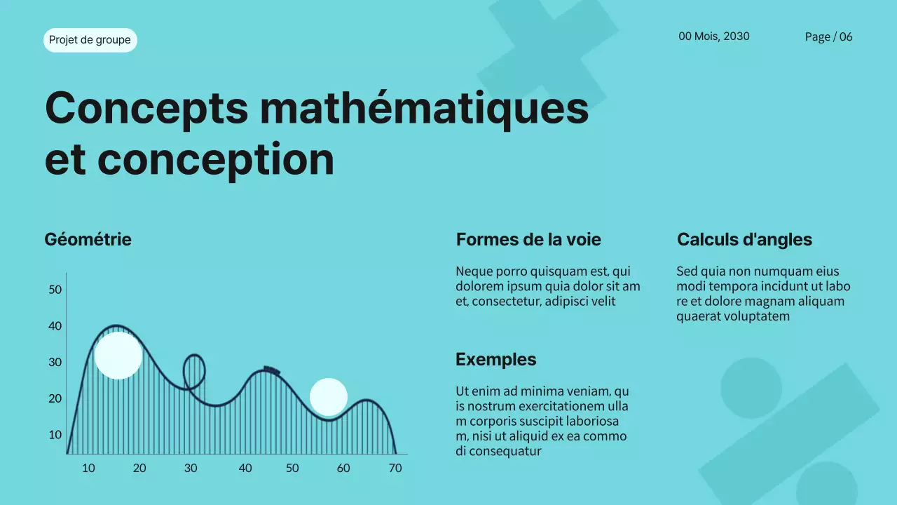 Bleu Rose Blanc Simple Moderne Projet de Groupe Mathématiques Matériel d'étude