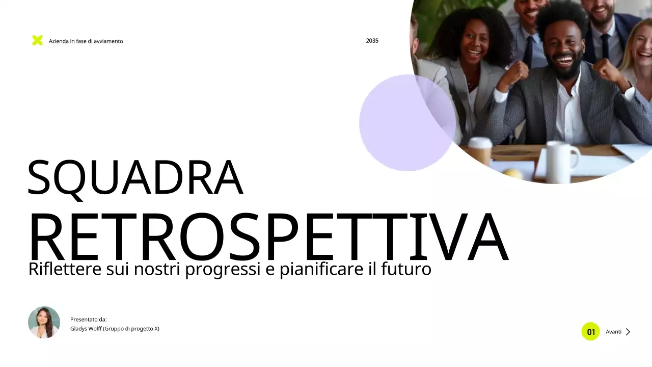 Viola Giallo Moderno Semplice Retrospettiva di squadra