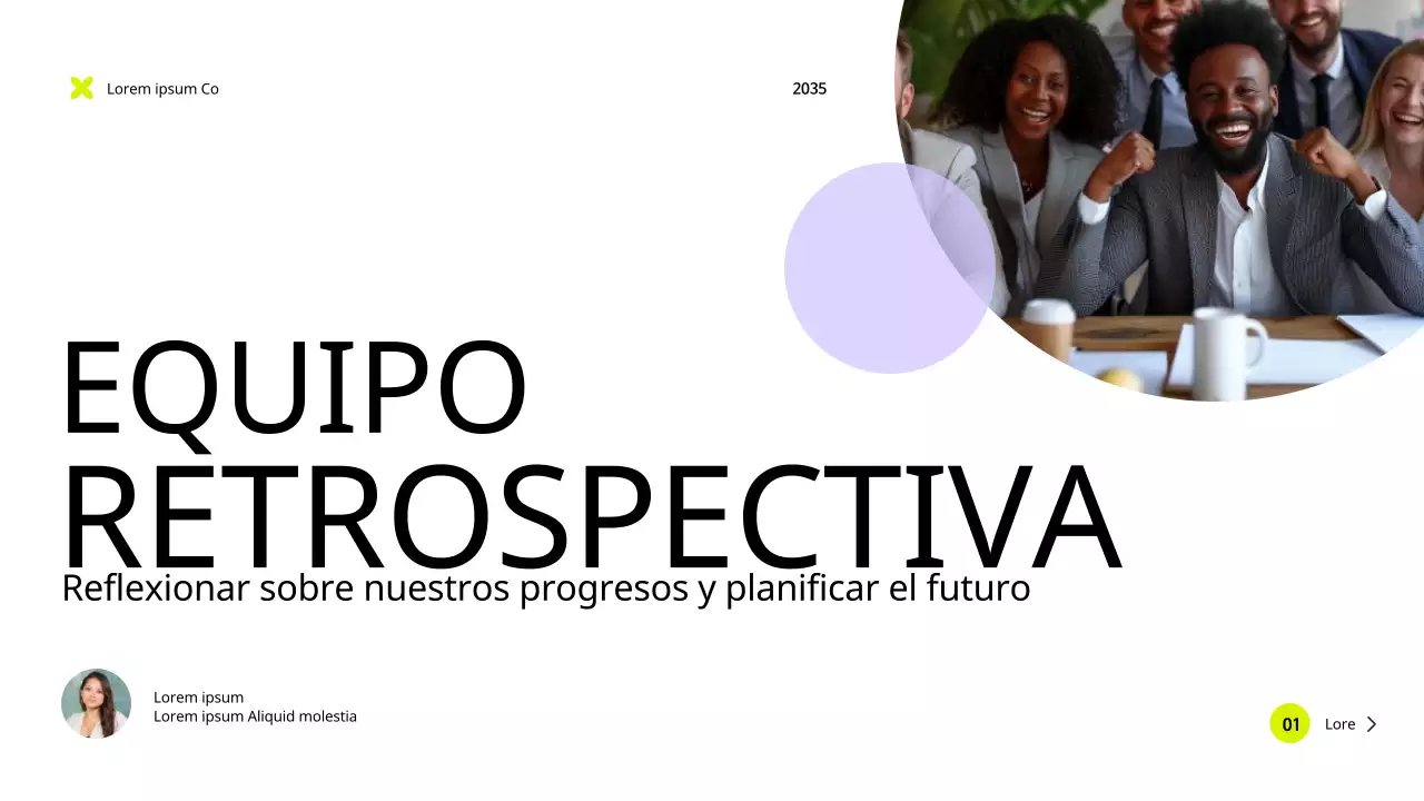 Púrpura Amarillo Moderno Simple Equipo Retrospectiva