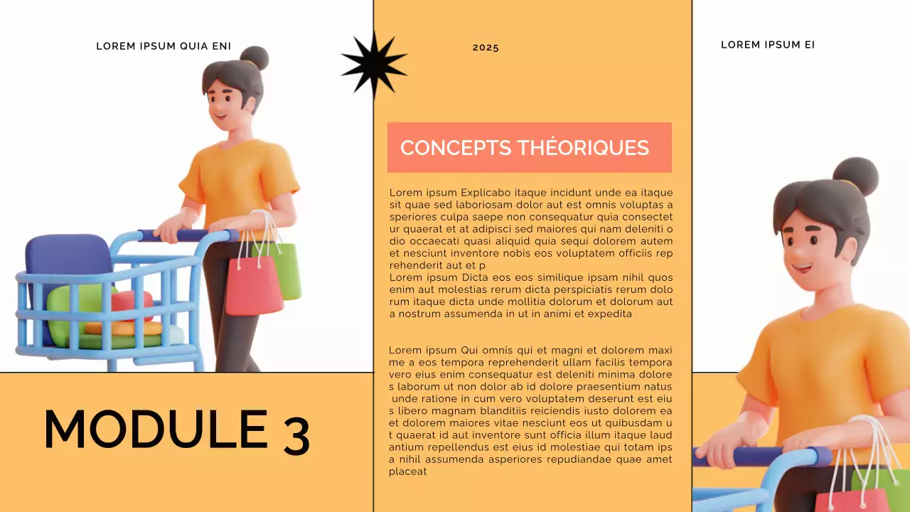 Matériel de cours pour l'apprentissage en ligne moderne bleu et orange