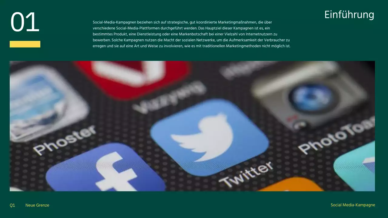 Moderne Social-Media-Kampagne in Orange und Gelb