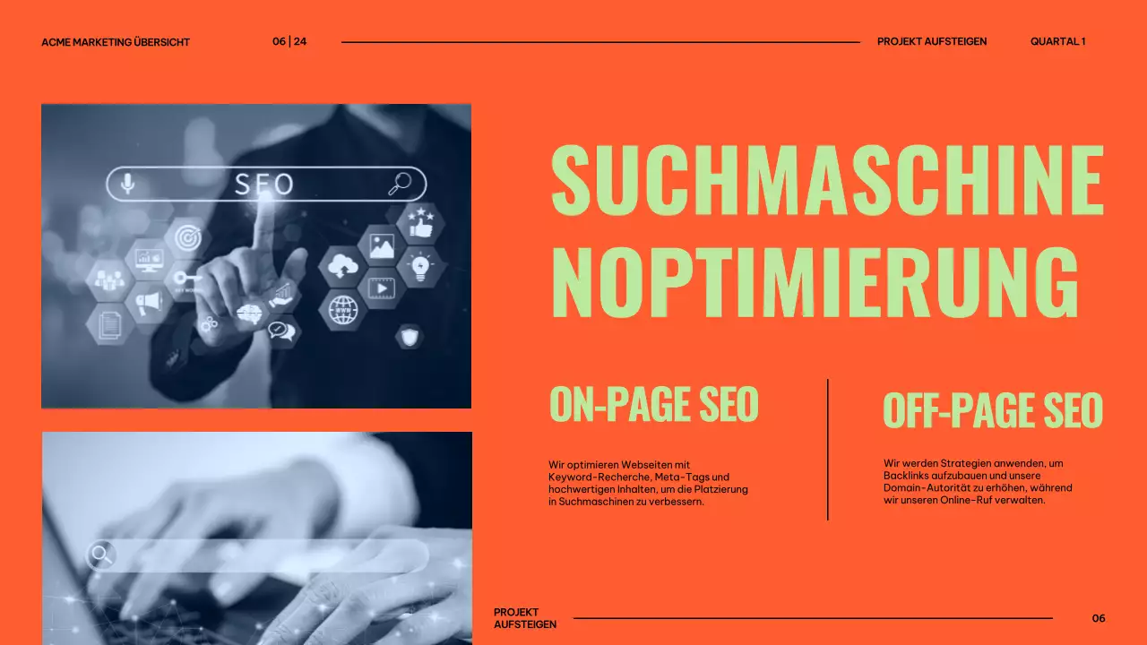 Orange und Limette Moderne digitale Marketingstrategie