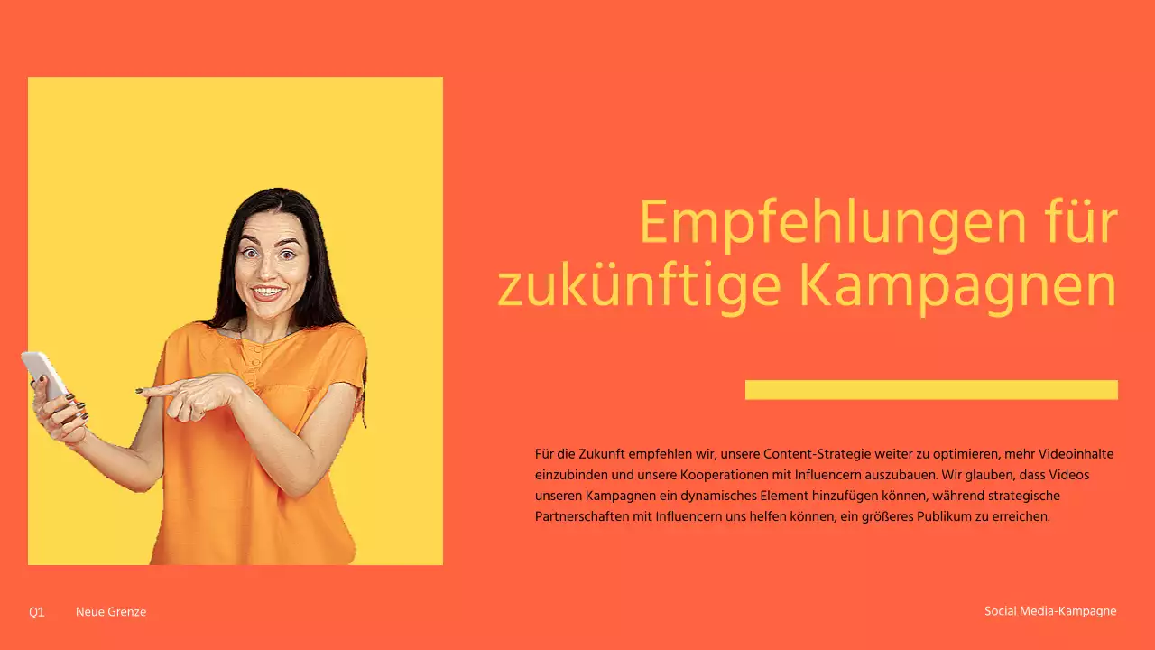 Moderne Social-Media-Kampagne in Orange und Gelb