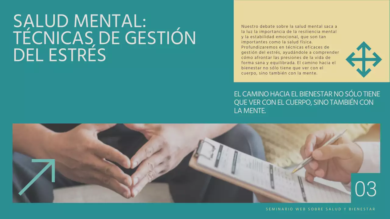 Azul y amarillo Material para seminarios web sobre salud y bienestar modernos