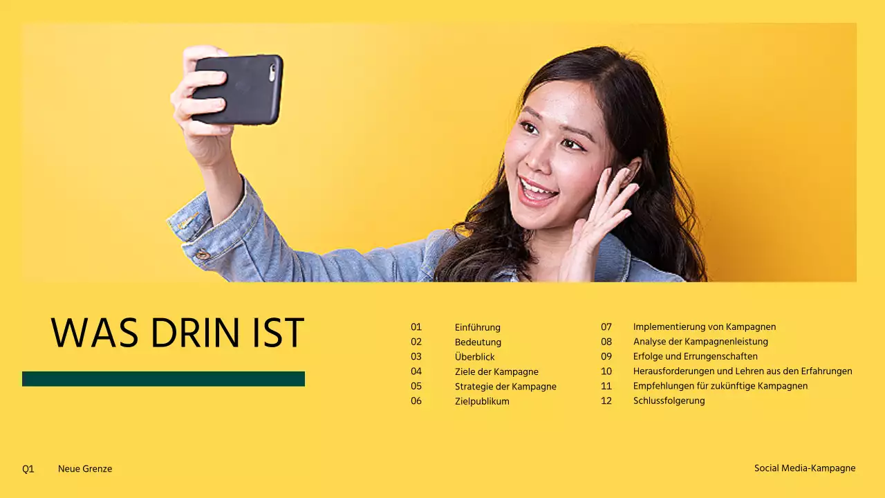 Moderne Social-Media-Kampagne in Orange und Gelb