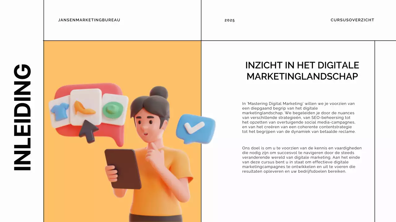 Blauw en oranje modern online lesmateriaal