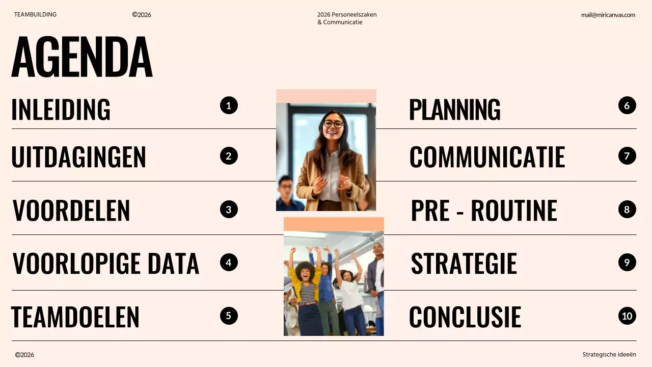 Ivoor en oranje modern teambuilding voorstel