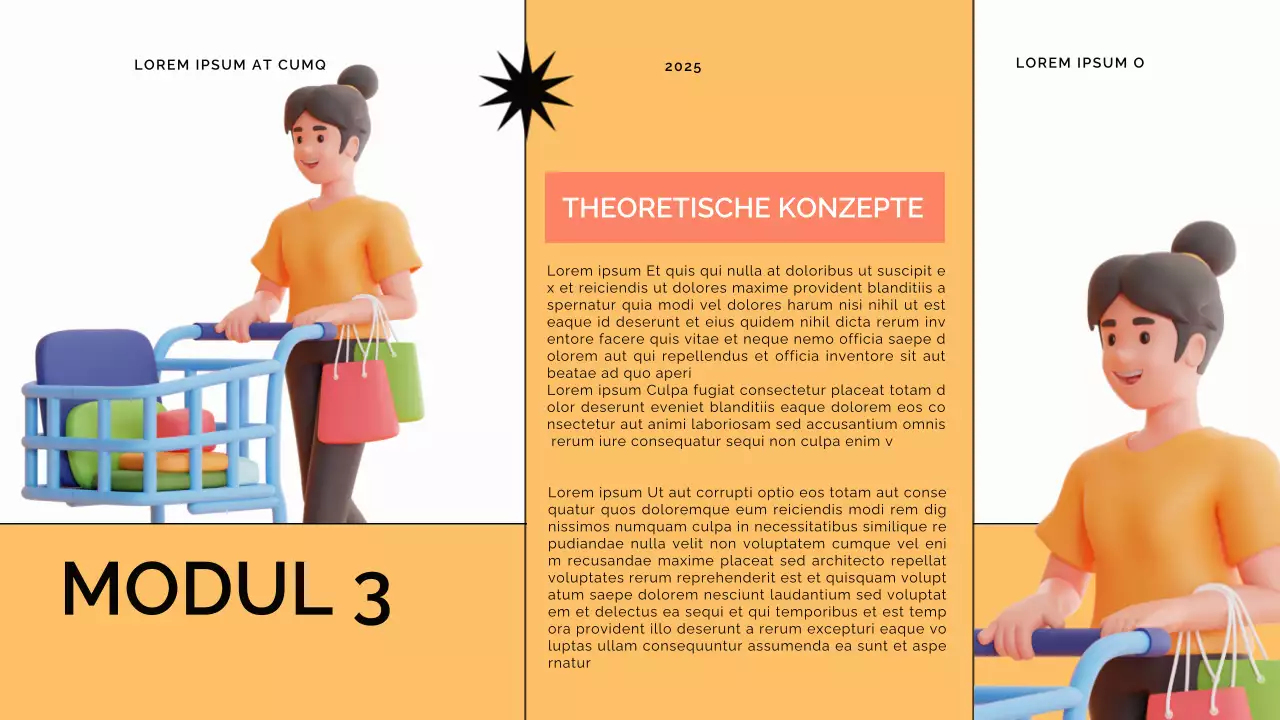 Blauer und oranger moderner Online-Lernkurs Vorlesungsmaterial