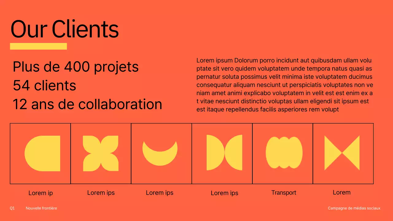 Campagne de médias sociaux moderne orange et jaune