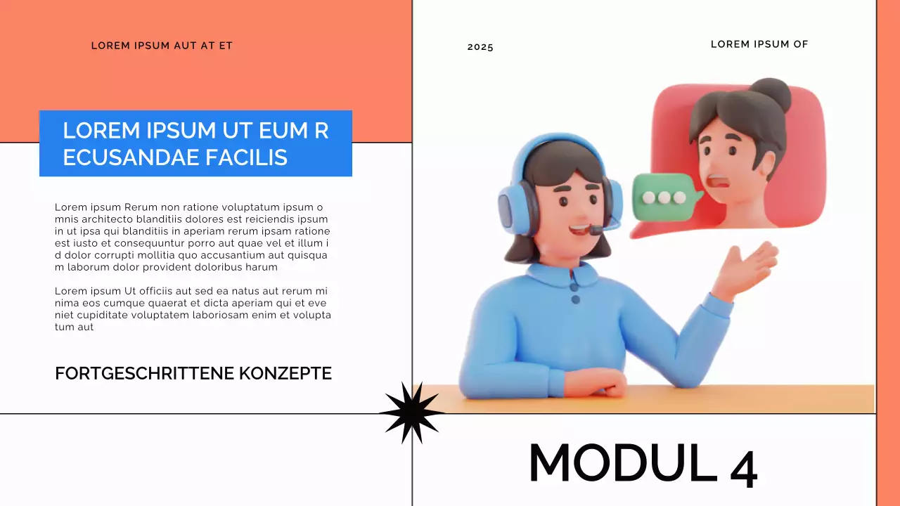 Blauer und oranger moderner Online-Lernkurs Vorlesungsmaterial