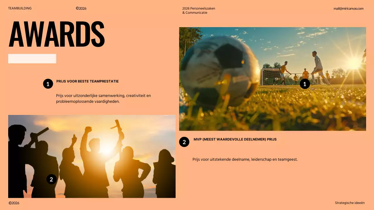 Ivoor en oranje modern teambuilding voorstel