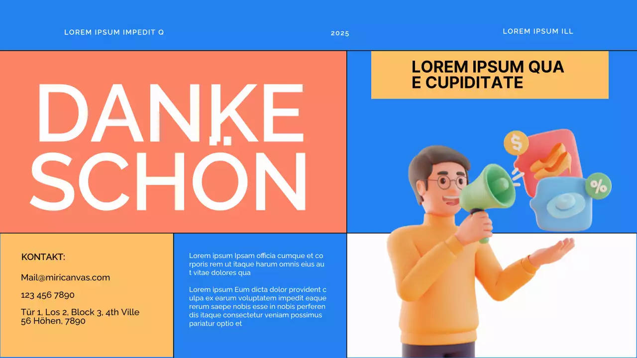 Blauer und oranger moderner Online-Lernkurs Vorlesungsmaterial