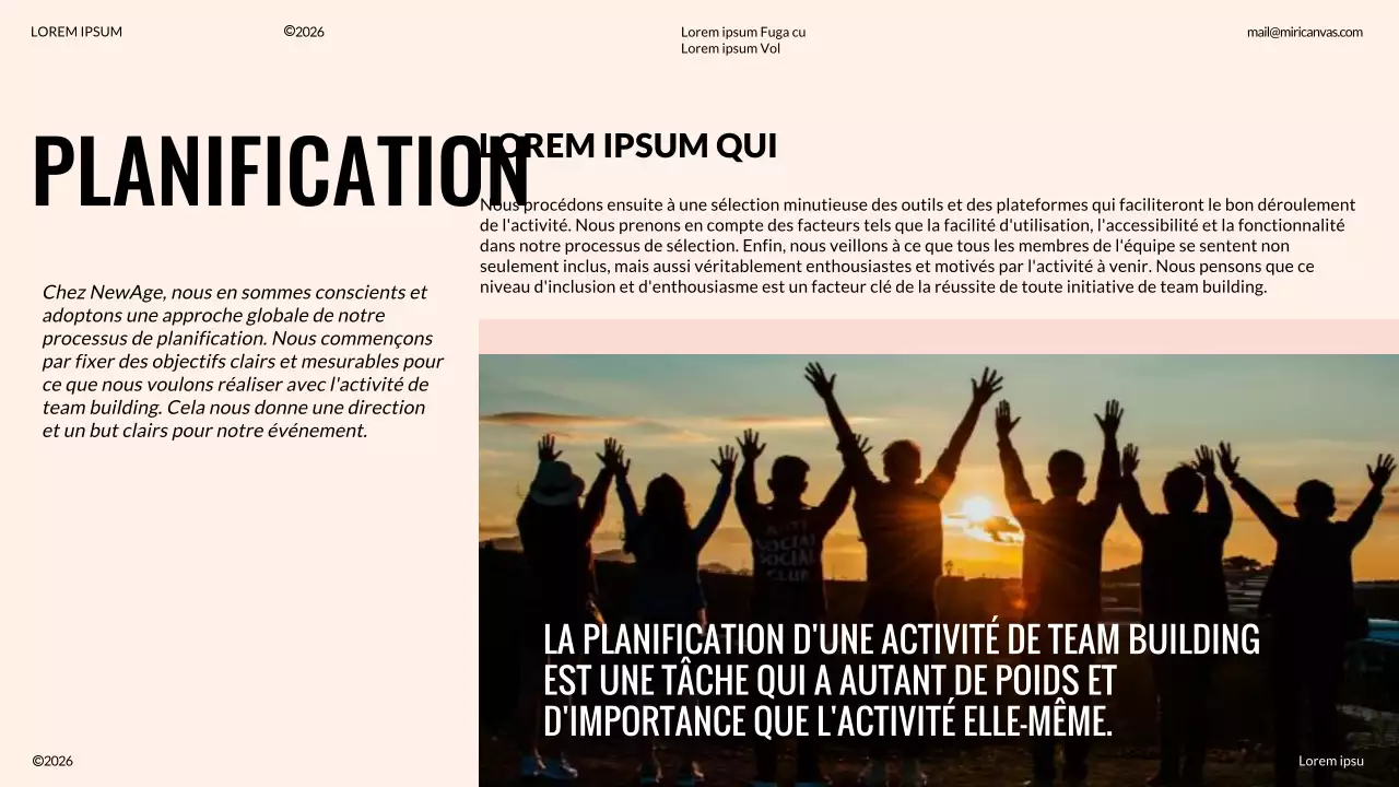 Proposition de team building moderne ivoire et orange