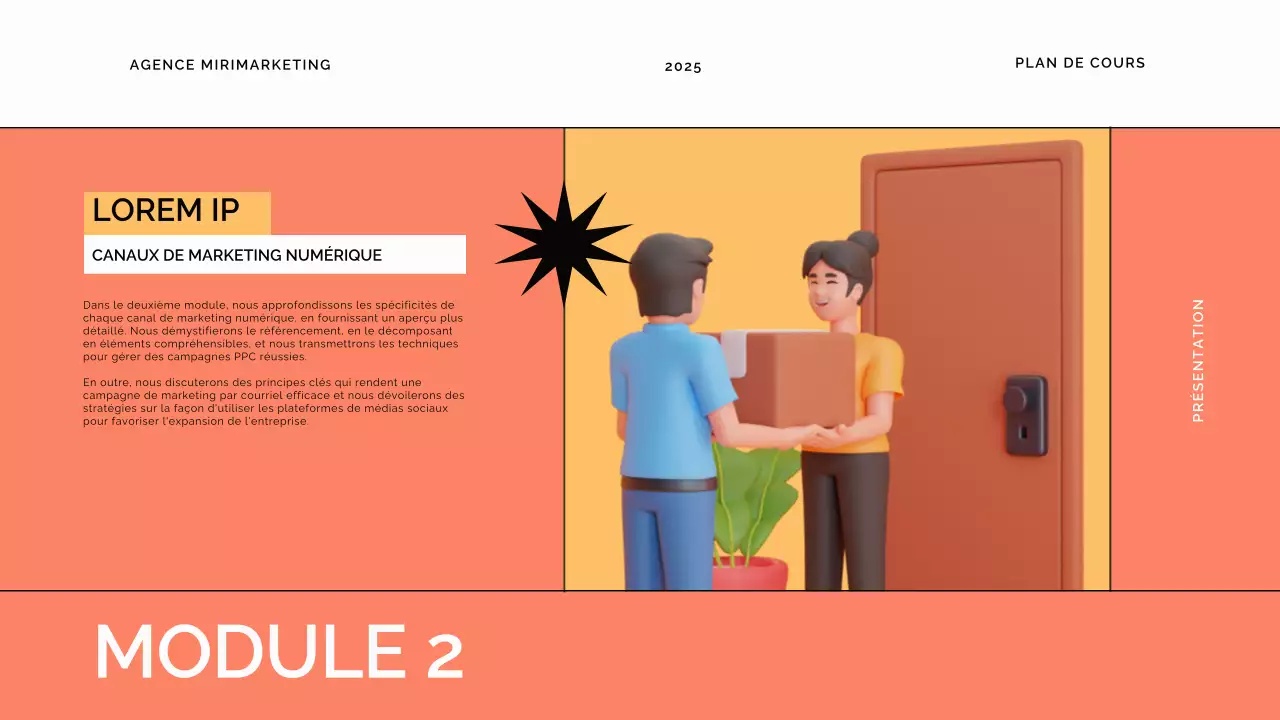 Matériel de cours pour l'apprentissage en ligne moderne bleu et orange