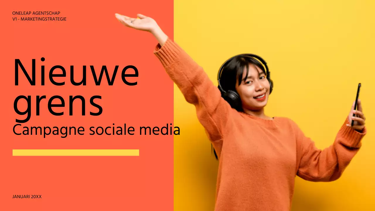 Oranje en geel, moderne sociale mediacampagne